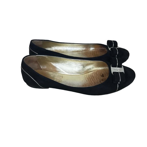 Salvatore Ferragamo Black Suede Shoes Size 8 - Picture 4 of 8